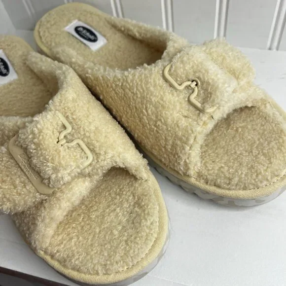 Dr. Scholl's Staycay OG Women's Faux Fur Buckle Slide Open Toe Slipper Size 8 - Picture 5 of 6